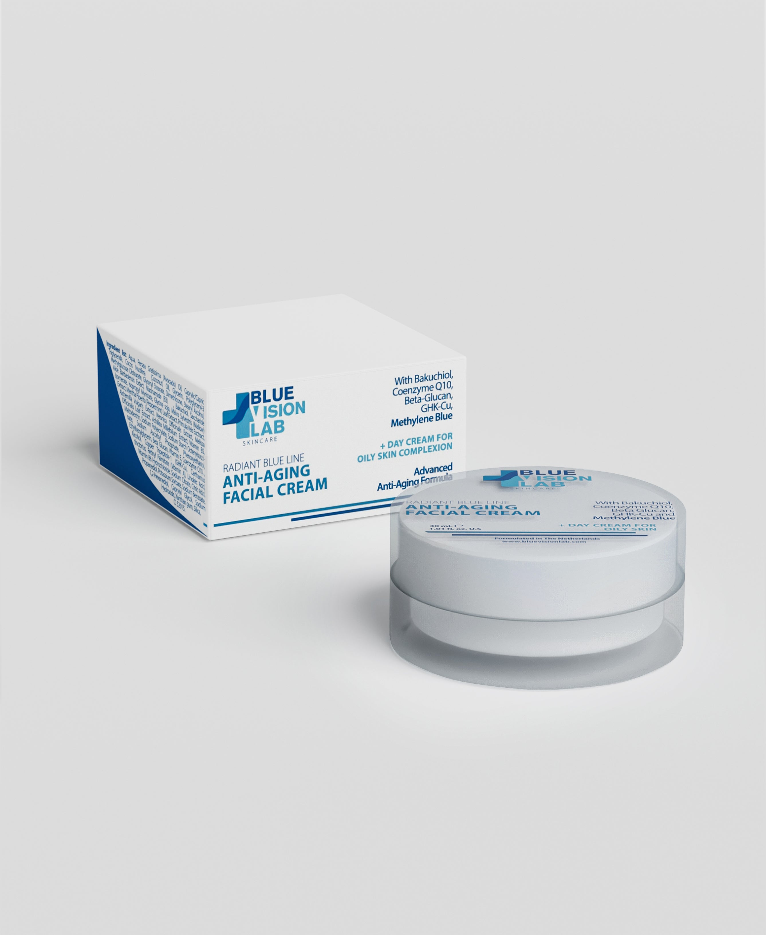 Crème de jour au bleu de méthylène - pour peaux grasses