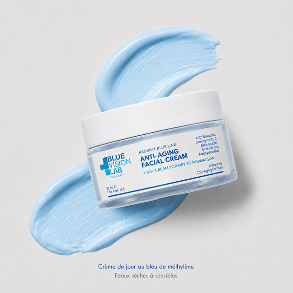 Crème de jour au bleu de méthylène - pour peaux sèches à normales