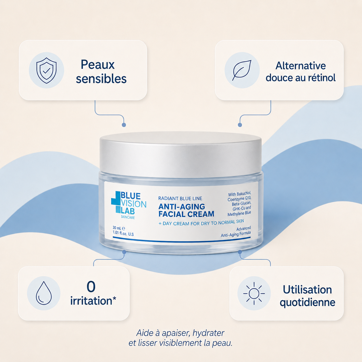 Crème jour bleu méthylène 30mL