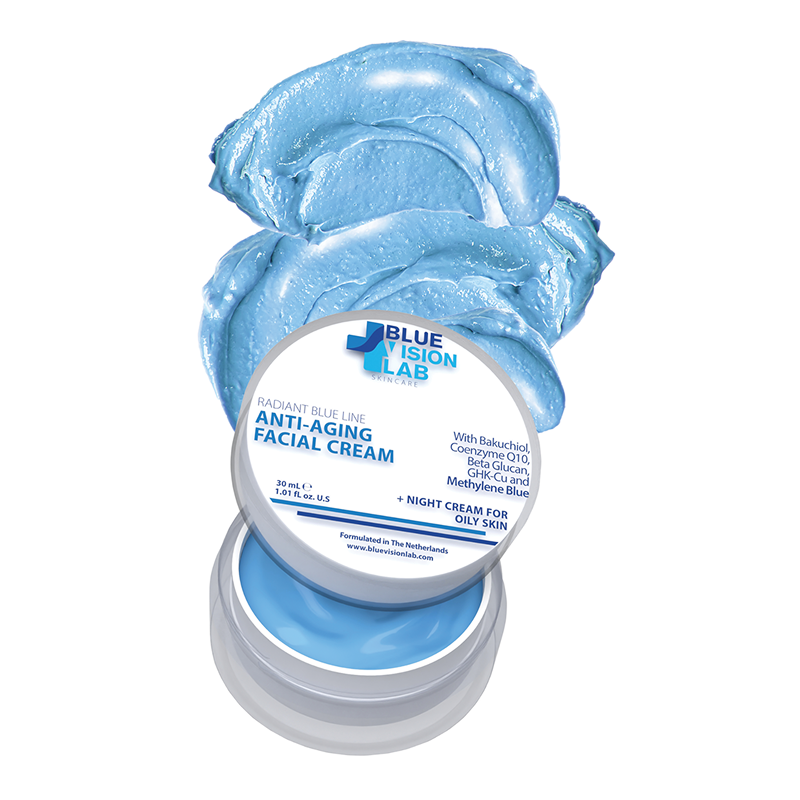 Crème de nuit au bleu de méthylène - pour peaux grasses